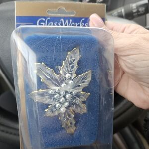 GlassWorks Crystal Mistletoe Ornament